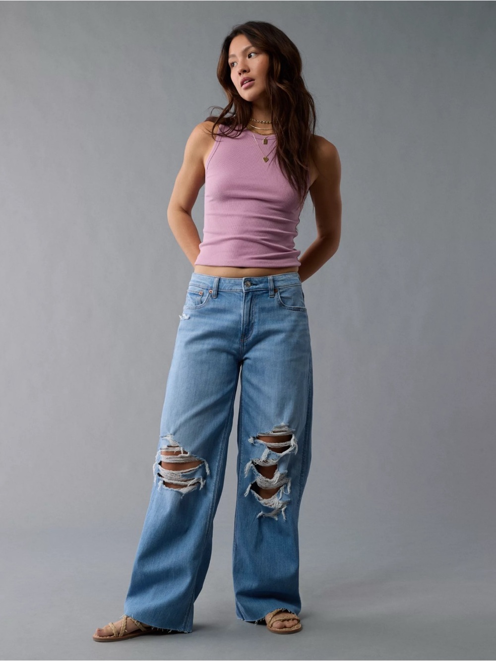 American Eagle Outfitters Low Rise Baggy in Size 0